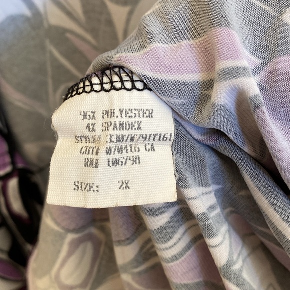 Lily 🖤💜🤍 Geometric Retro Patterned Long Open Topper, Elastic Waist Front Tie - Picture 10 of 15